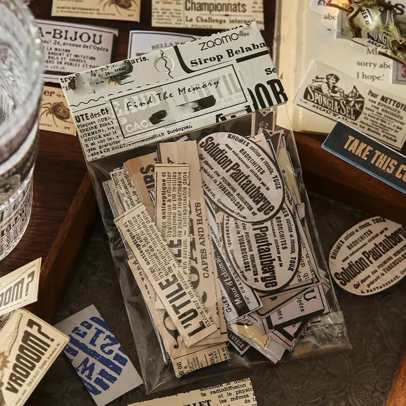 100 قطعة ملصقات زخرفية كلاسيكية لمستلزمات اليوميات والألبومات والكولاج والحرف اليدوية