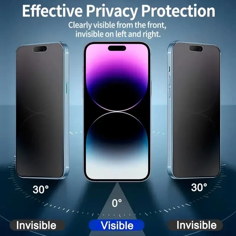 3Pcs Oleophobic Dust Free Easy Installation Matte Privacy Screen Protector for IPhone 16 15 11 12 13 14 Pro Max Plus XS 17 Glass - 2