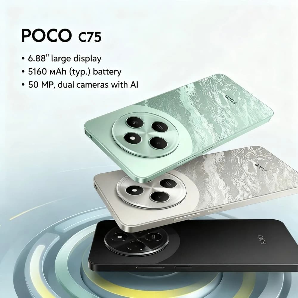 POCO C75 Smartphone 6.88 120Hz Display 50MP AI Camera 5160mAh Battery MediaTek Helio G81 Ultra Mobile Phones Smartphone - 2
