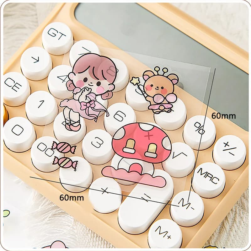 50 Pcs of Non-repetitive PET Waterproof Cute Ledger Stickers Cut-free Stickers for Students and Girls Anime Idol Card Stickers - 4