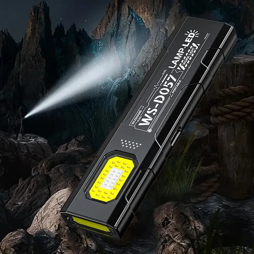 LED Torch Portable Mini Flashlight 800LM Rechargeable Pocket Light Magnetic Base Clip Work Light Hiking Fishing EDC - 3