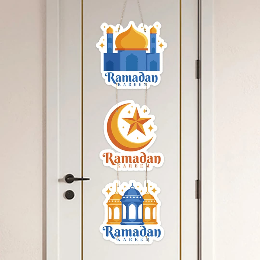 زينة عيد مبارك، تعليقة باب رمضان 2025، ديكور منزلي، رمضان كريم، حفلة إسلامية، عيد الأضحى - 3