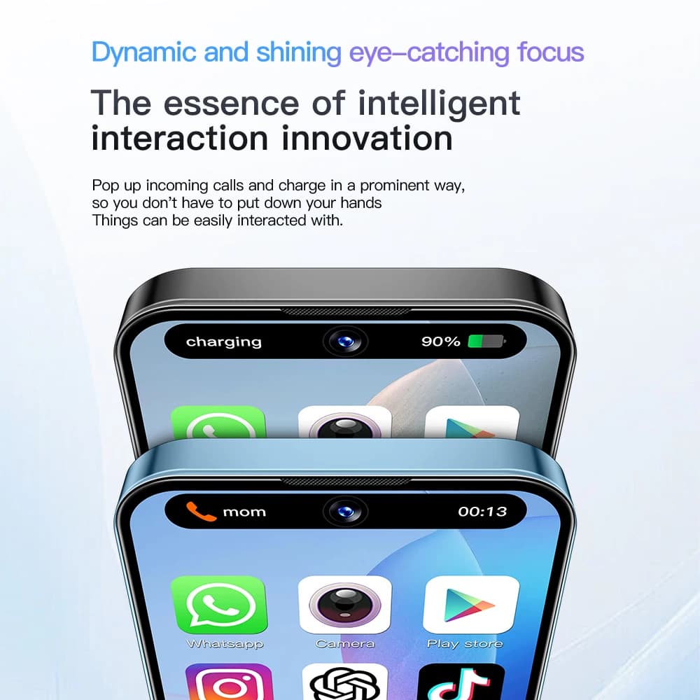 هاتف صغير سويز XS19 ميني بشاشة 3.88 بوصة، ذاكرة 2 جيجابايت رام و16 جيجابايت روم، أندرويد 10.0، التعرف على الوجه، شريحتين، شبكة 3G - 3