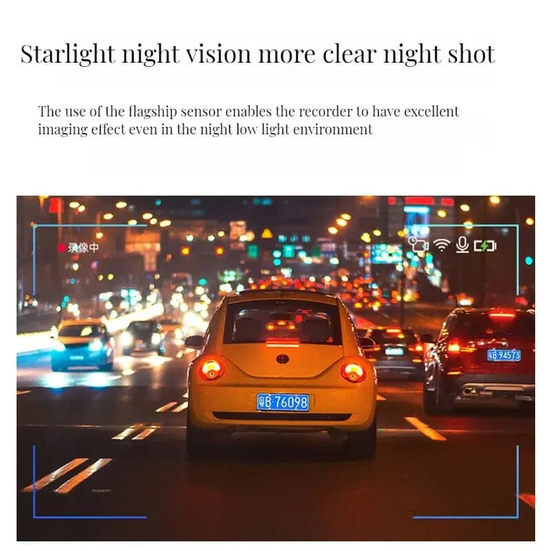 Czsky كاميرا داش WiFi 2k وhd وwifi للكاميرا ، سيارة رؤية ليلية wdrs تحكم صوتي لاسلكي 24 ساعة وضع الركن - 6