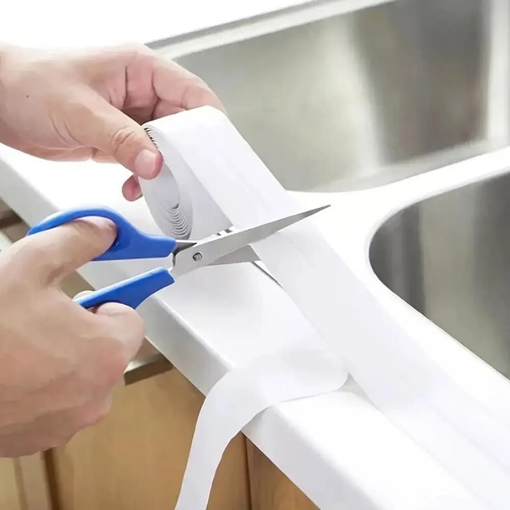 الحمام ملصقات جدار مقاوم للماء أشرطة عزل بولي كلوريد الفينيل لاصق شرائط عزل بالوعة حافة الشريط اكسسوارات المطبخ الحمام جديد - 3