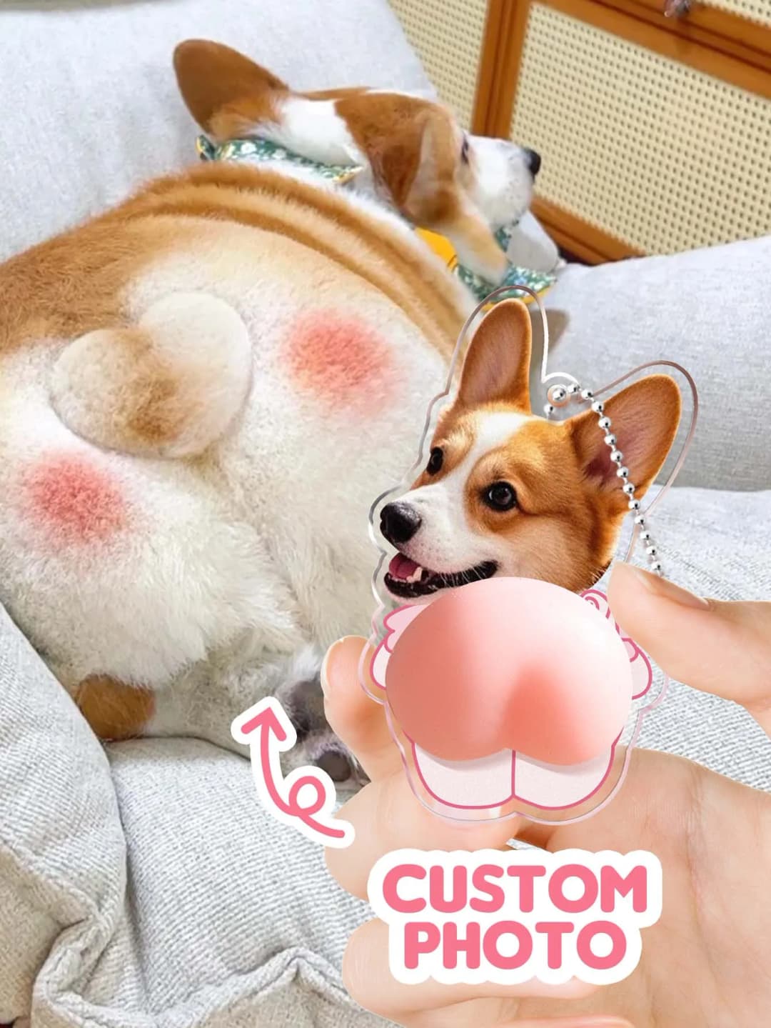 سلسلة مفاتيح مخصصة بوجه، ناعمة، هدية فريدة للأصدقاء - 3