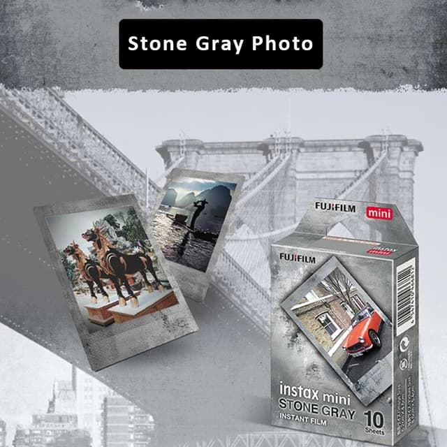 10/30 Sheets Fujifilm Instax Mini Color Film Mono Chrome/ Contact/ Stone Gray For Fujifilm Instant Camera Mini 12 11 8 9 90 EVO - 6