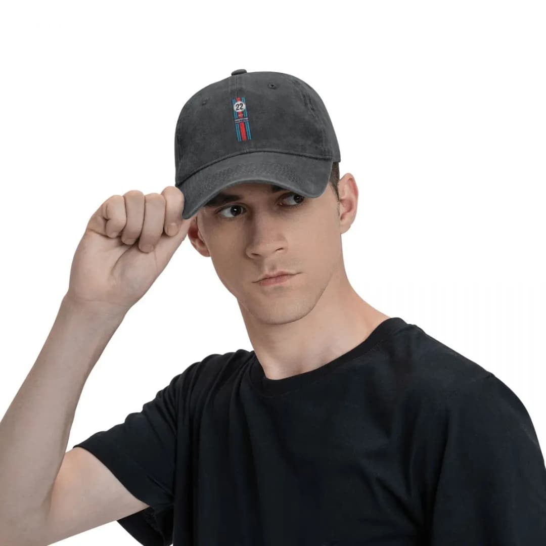 Washed Men's Baseball Cap Racing Team Trucker Snapback Caps Dad Hat Martini Racing Golf Hats - 5