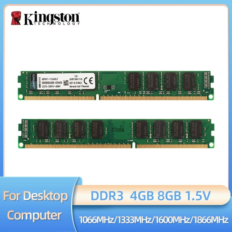 Kingston Memoria Ram DDR3 4GB 8GB 1066MHZ 1333MHZ 1600MHZ 1866MHZ DIMM Non-ECC Desktop Memory Ram