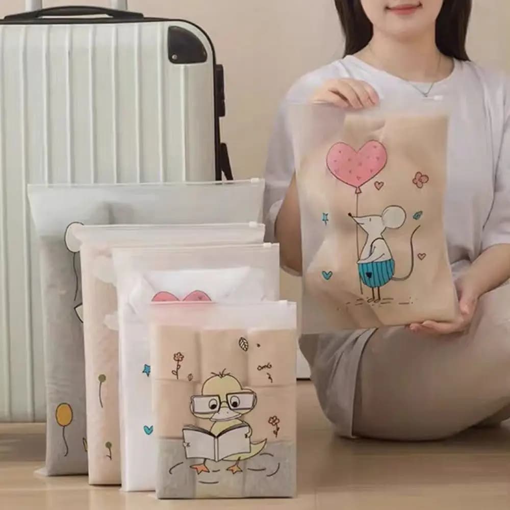 حقيبة تخزين سفر شفافة مع زيبر ، مقاومة للأتربة ، مقاومة للرطوبة ، حقيبة تعبئة ، منظم ملابس ، حقائب تخزين أحذية - 4