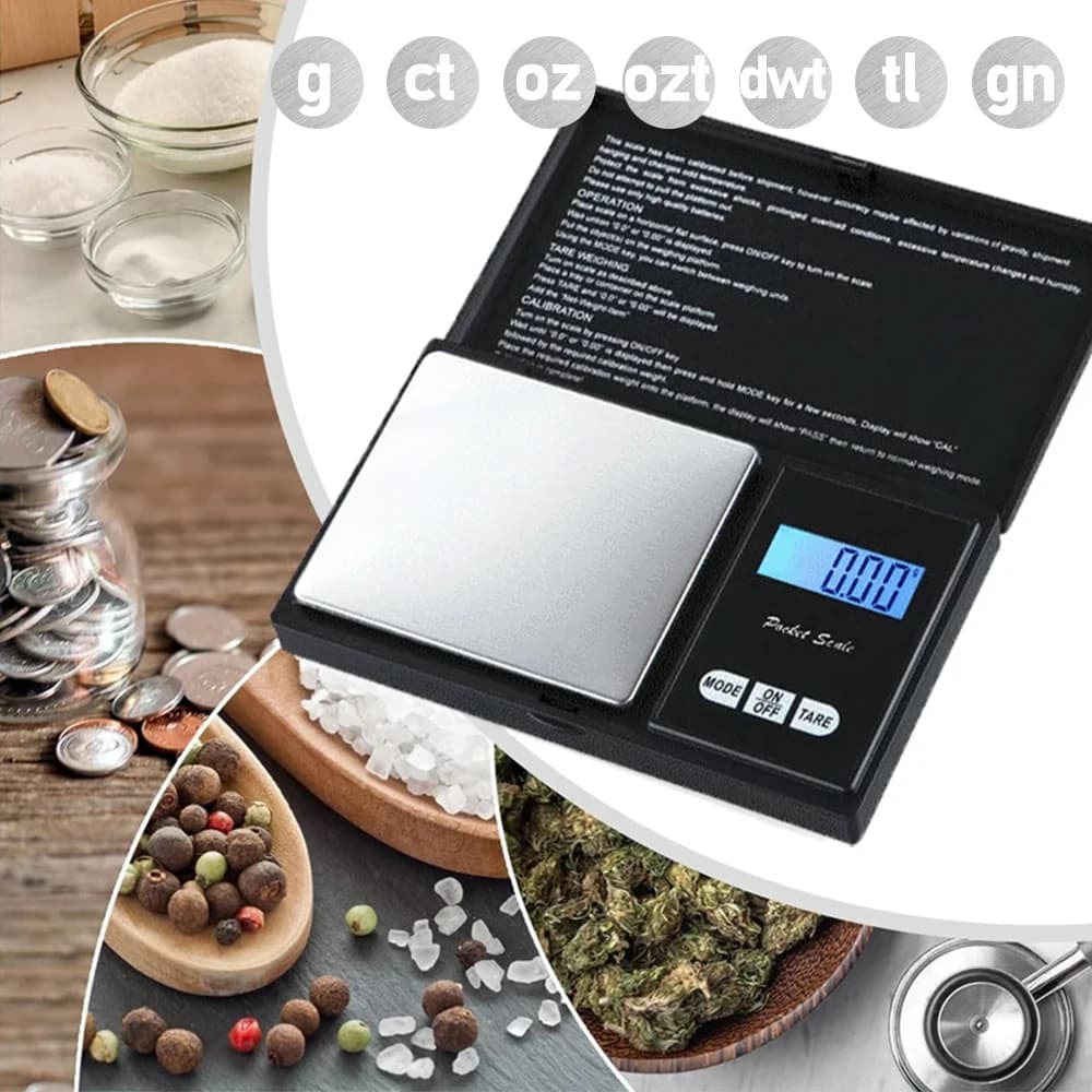 0.01g Jewelry Mini Stainless Steel Electronic Scale Digital Pocket Scale Gold Gram Balance Weight Scale Portable Pocket Scale - 2
