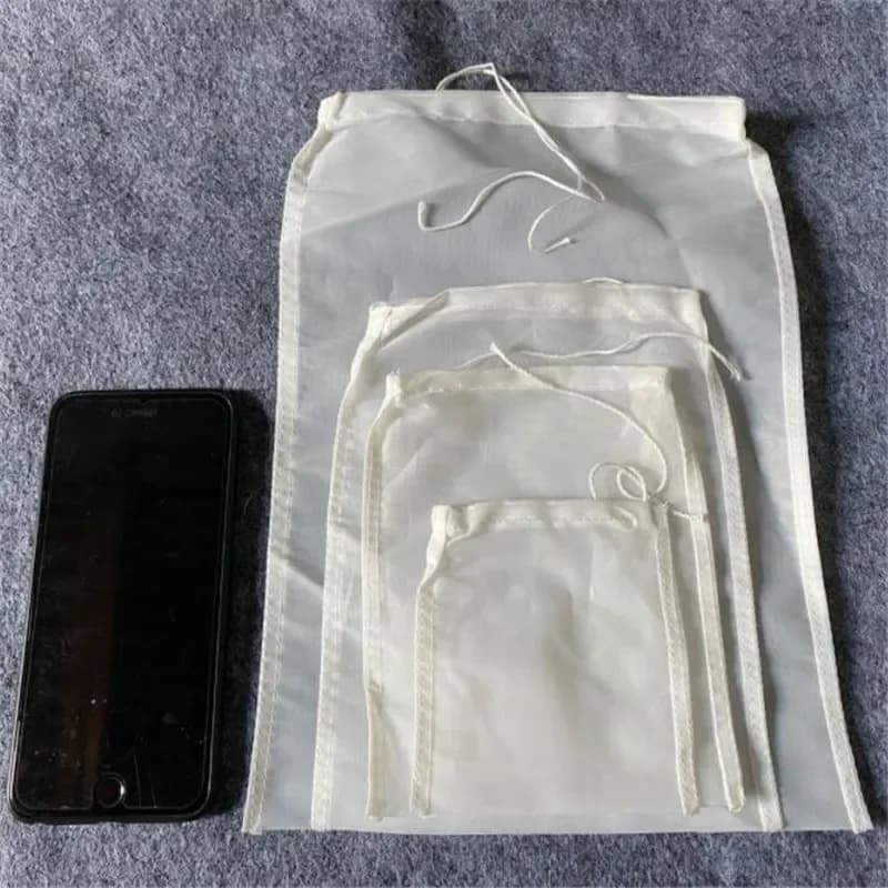 كيس حليب المكسرات القابل لإعادة الاستخدام، كيس مرشح حليب اللوز، شبكة ناعمة من النايلون، قماش الجبن، مرشح القهوة الباردة، شبكة تخمير منزلي - 6