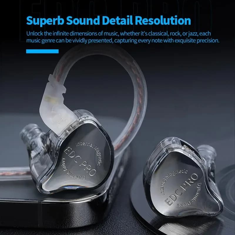 سماعة رأس جديدة من KZ EDC Pro، سماعة أذن ديناميكية داخل الأذن، سماعة رأس سلكية HIFI، سماعات أذن باس ستيريو لألعاب الموسيقى، سماعات أذن رياضية لتقليل الضوضاء - 5