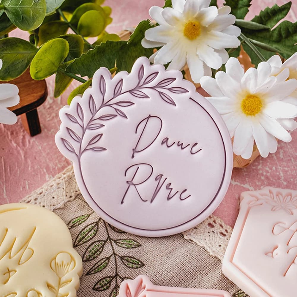 قالب تقطيع كعك الزفاف وأعياد الميلاد مع نقش البركة - أداة خبز يدوية - 6