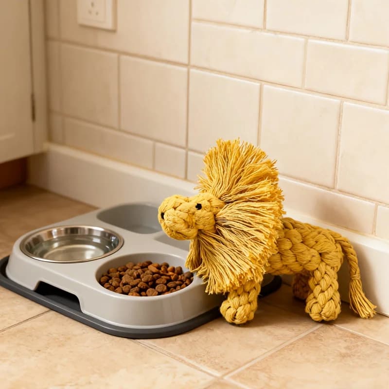 Lion-Shaped Chew Rope Dog Toy - Single Pack,Non-Toxic And Durable, Safe for Dental Care, Interactive Game for Indoor And Outdoor - 3