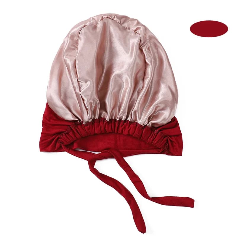 Soft Modal Cotton Underscarf Cap Silkly Satin Lined Muslim Inner Hijab Cap Women's Headscarf Bonnet Adjustable - 5