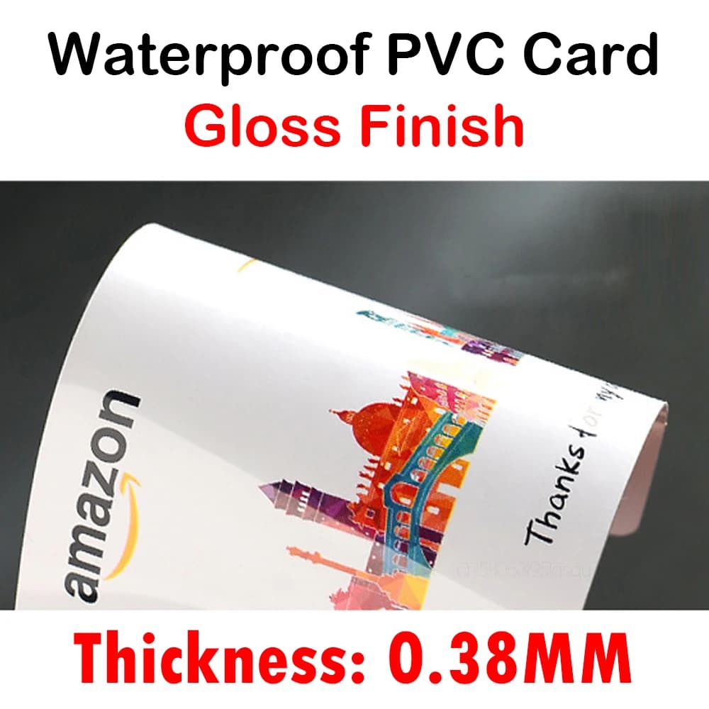 100-1000 قطعة بطاقة هوية عمل PVC مخصصة تصميم خاص شعار اسم بلاستيك مقاوم للماء جانبين لامع مطفي شكراً 85.5*54 مم - 6