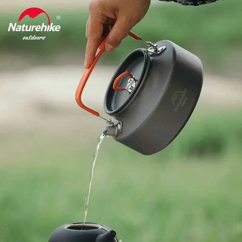 Naturehike 1.1L / 1.45L Aluminum Kettle Teapot Lightweight Outdoor Coffee Pot Camping Hiking Backpacking Kettle Travel Tableware - 6