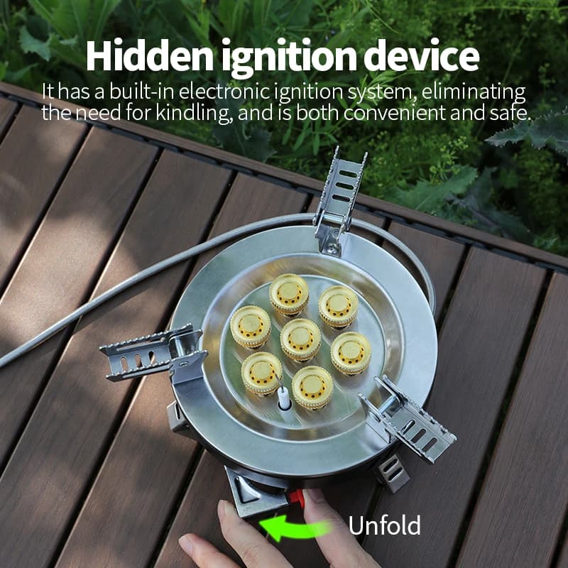 BRS 3/7-Core Camping Gas Stove High Power Portable Tourist Burner Outdoor Electronic Ignition Camping Furnace Picnic Equipment - 4