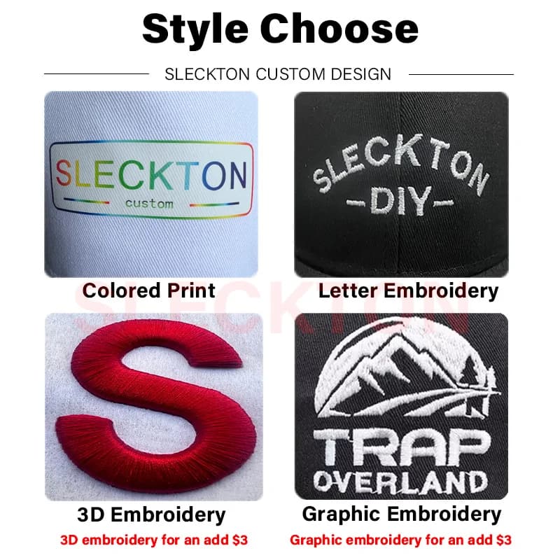 SLECKTON Custom Logo Retro Baseball Cap for Men and Women DIY Design Letter Embroidery Hat Customize Cap Graphic Print Wholesale - 5