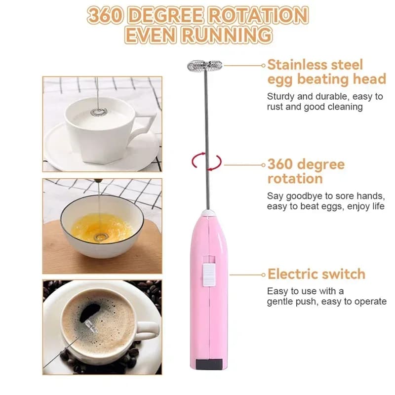 Mini Electric Milk Foamer Blender Wireless Coffee Whisk Mixer Handheld Egg Beater Cappuccino Frother Mixer Kitchen Whisk Tools - 5