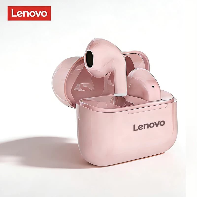 سماعة رأس Bluetooth لاسلكية Lenovo صغيرة محمولة ستيريو سماعات رأس لألعاب ورياضات معينة تقليل الضوضاء وعمر بطارية طويل