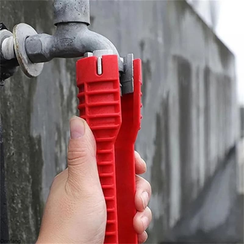 8 In 1 Flume Wrench Anti-slip Kitchen Sink Repair Tools Bathroom Faucet Assembly Key Plumbing Installation Wrench - 5