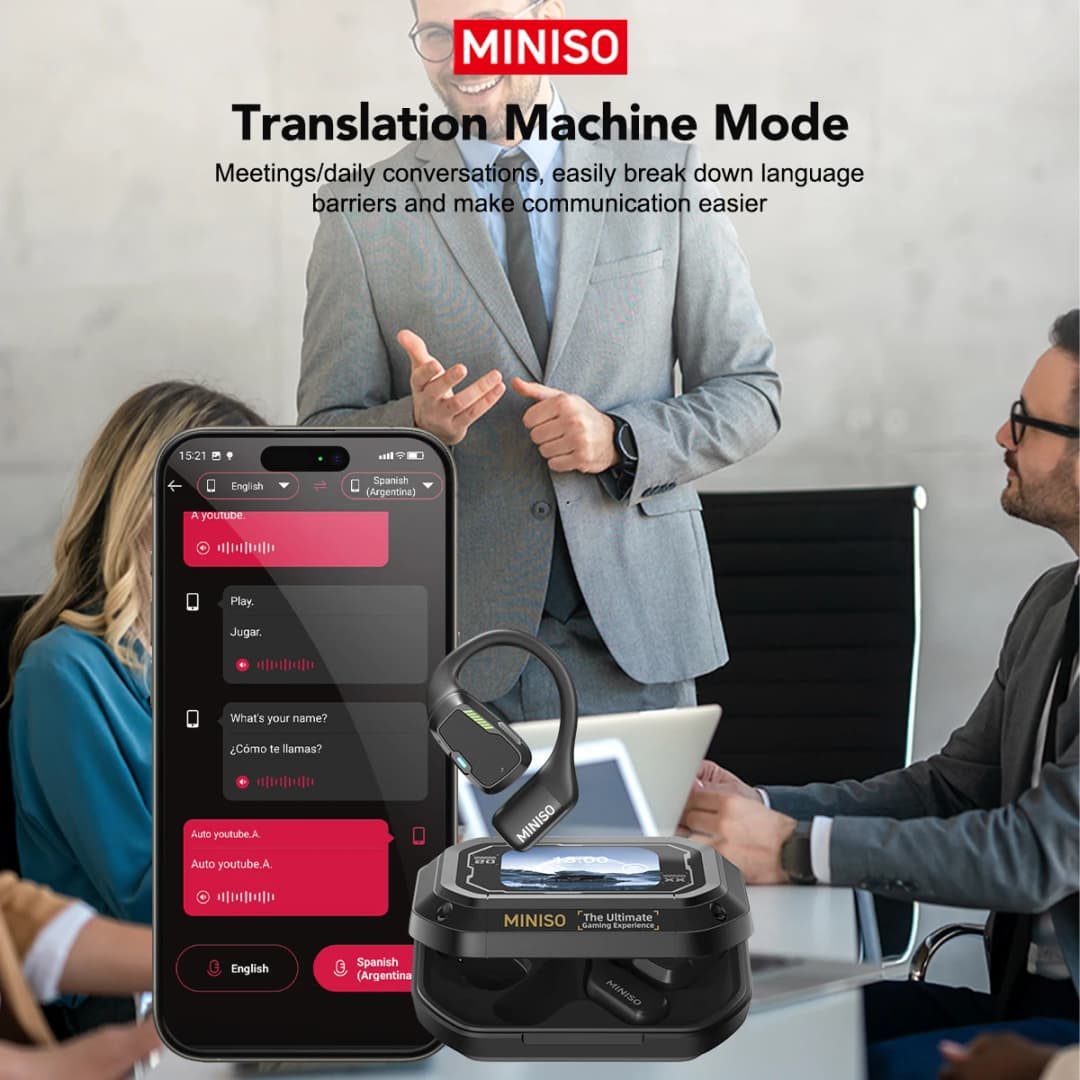 Translator Earphone  MINISO M98 AI Wireless Headphones Office Chat Headset ASMR Headset DIY APP AI Wireless Headphones with Mi - 5