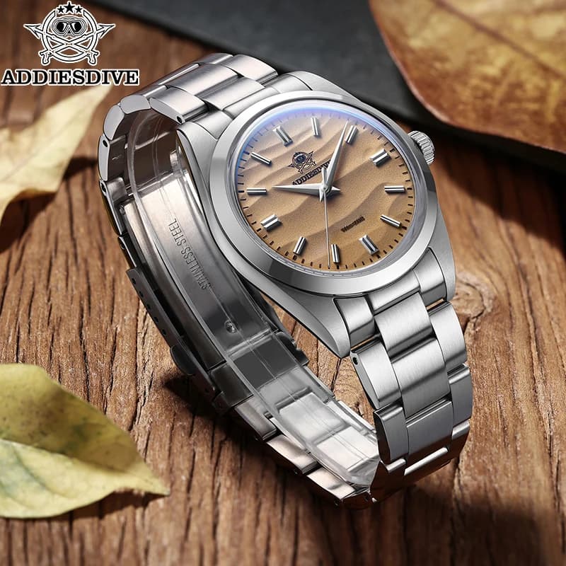 ADDIESDIVE Hot Sale Quartz Watch Simple 10Bar Steel Dive Wristwatch Bubble Mirror Pot Cover Glass Sports 36mm Men Watches AD2030 - 4