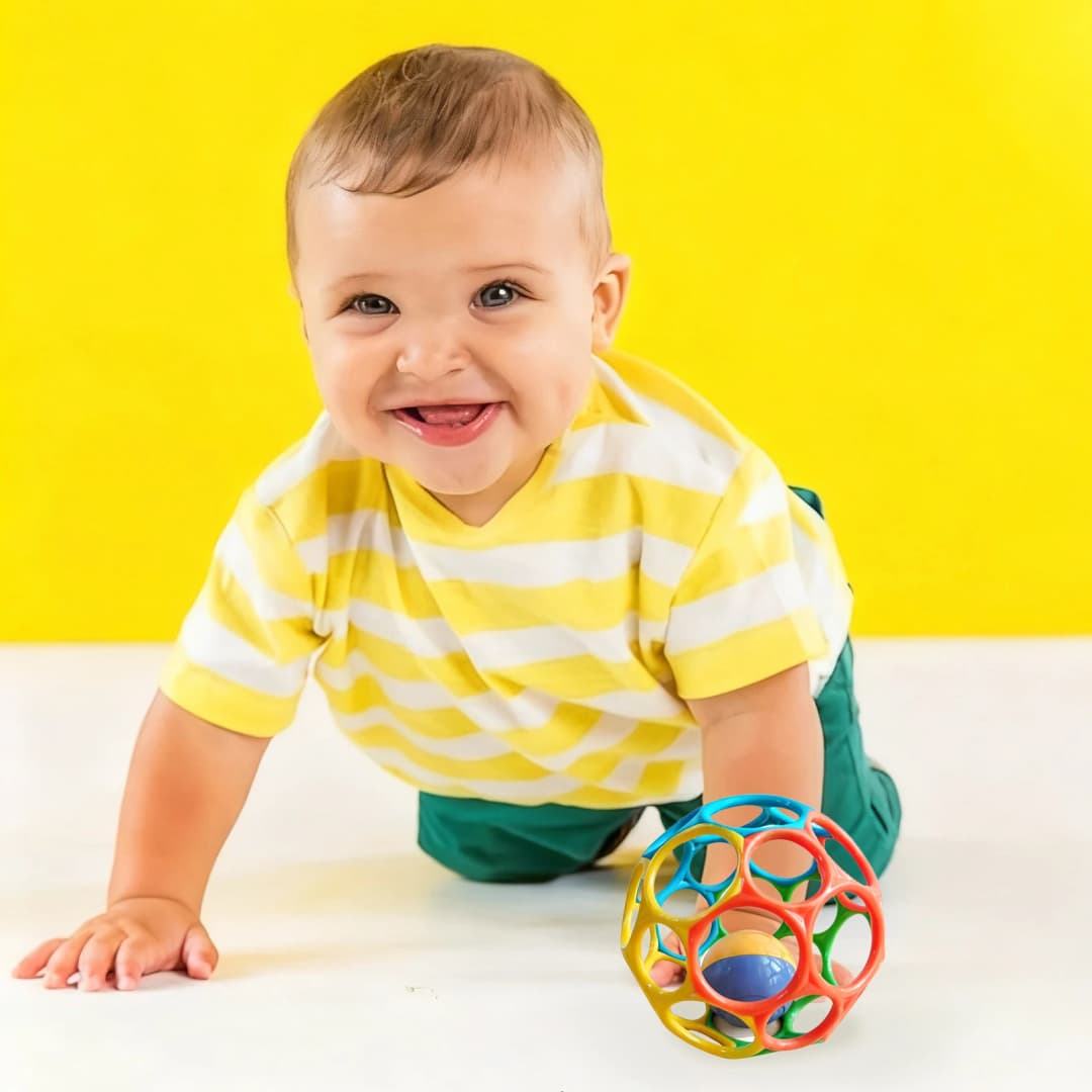Colorful Baby Grasping Ball Soft Hollow Sensory Teething Toy Easy Grip Hand Catch Play Toy for Newborn Infant Early Development - 5