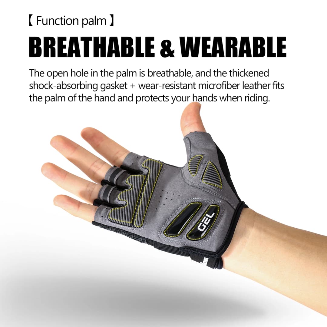 Summer Half-Finger MTB Cycling Gloves Black Liquid Silicone Shock-Absorbing Breathable Wear-resistant Sports Bike Fitness Gloves - 6