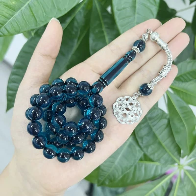 45pcs10mm imitation stone transparent Mouslin prayer rosary, Middle Eastern Arab men and women prayer bracelet/car hanging - 2