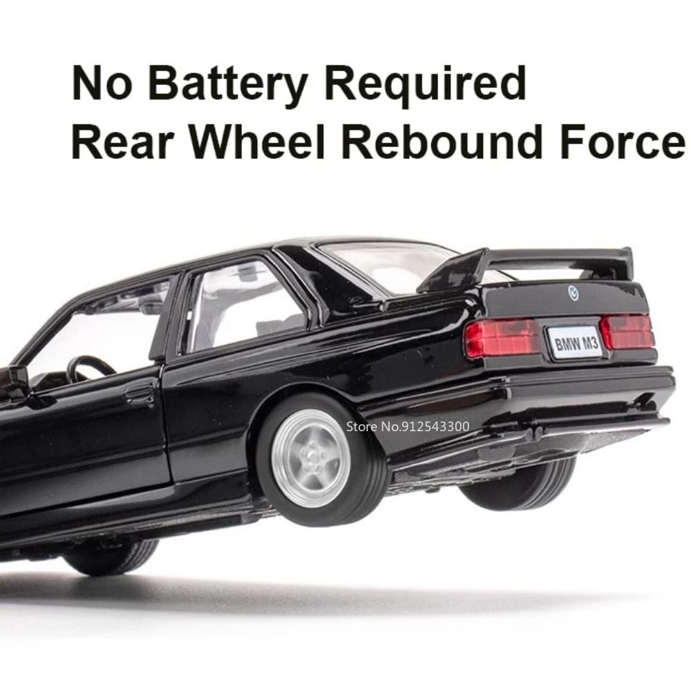 نموذج سيارة BMW M3 1987 مقاس 1/36 من السبائك مركبات لعبة معدنية داخلية فاخرة أصلية سيارة سحب للخلف ببابين مفتوحين هدية للأطفال - 5