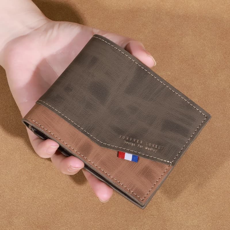 Men's high-capacity leather wallet, small multi slot photo wallet for coins, vintage wallet - 3
