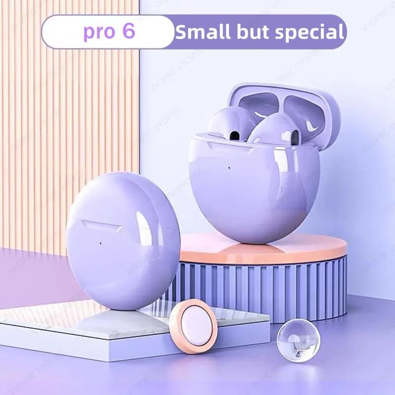 Pro 6 TWS Wireless Headphones with Mic Fone Bluetooth Earphones Sport Earbuds Running Pro6 Headset - 2