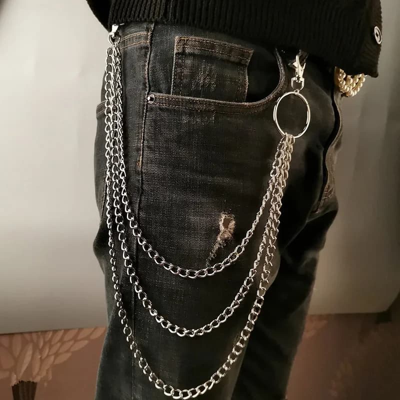 1/2/3 Layer Metal Belt Chain Punk Hook Metal Waist Wallet Kechains Jewelry HipHop Fashion for Men Women  Jewelry Accessories New