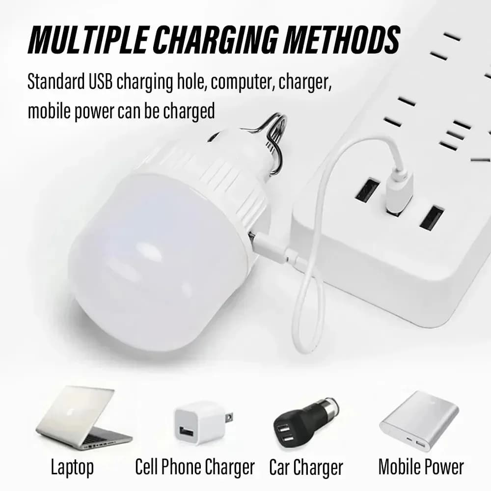 Outdoor USB Rechargeable LED Lamp Bulbs High Brightness Emergency Light Hook Up Camping Fishing Portable Lantern Night Lights - 3