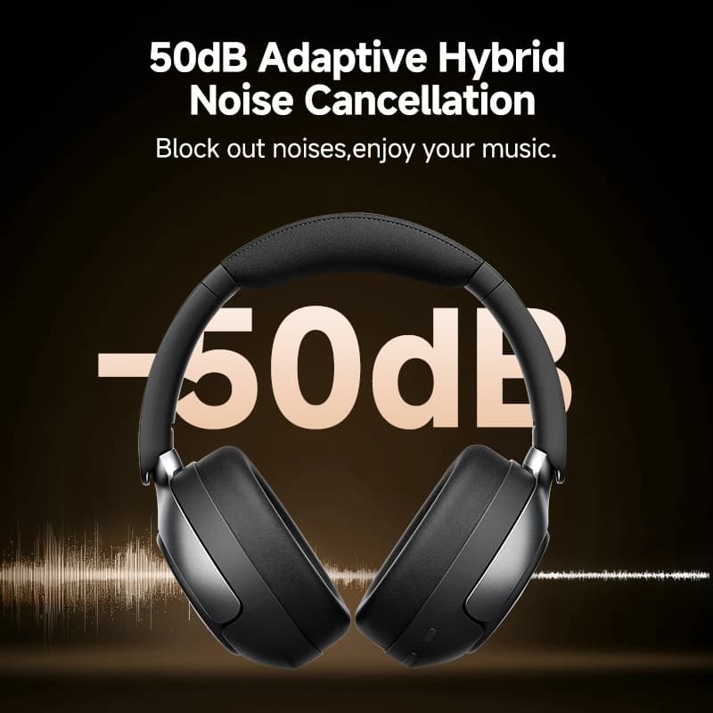 سماعة رأس لاسلكية QCY H3 Pro ANC مع إلغاء الضوضاء حتى 50dB وصوت عالي الدقة ثلاثي الأبعاد مع تقنية LDAC وبلوتوث 5.4 - 2