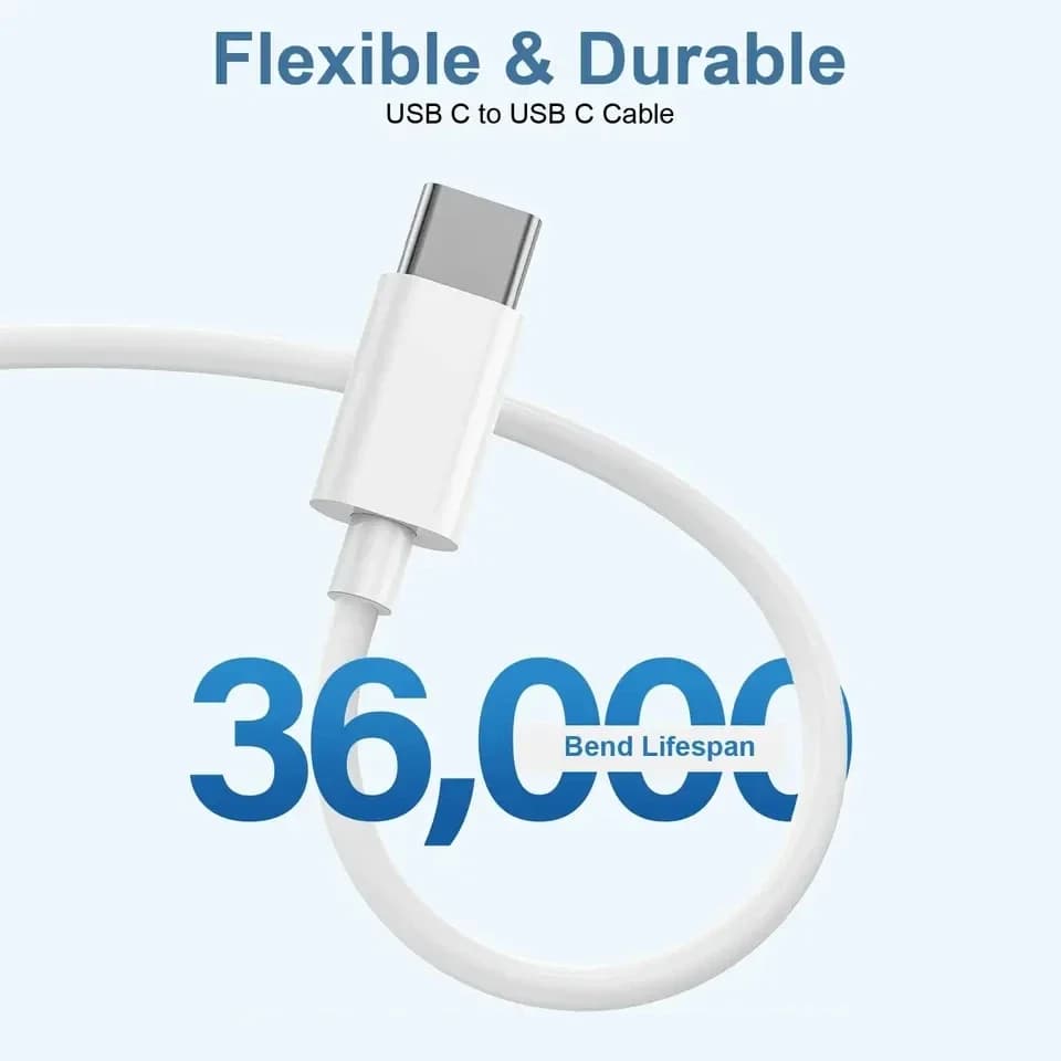100W C to C USB C to USB C PD Cable for iPhone 15 Pro Max iPad 10 MacBook Huawei Xiaomi Type C to Type C PD Fast Charging Cable - 4