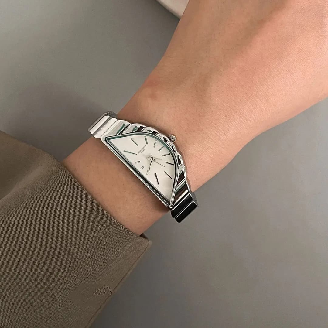 NEW Fashion Design Women's Watches Creative Half-Moon Dial Stainles Steel Quartz Authentic Watch Premium Women's Wristwatch Gift - 5