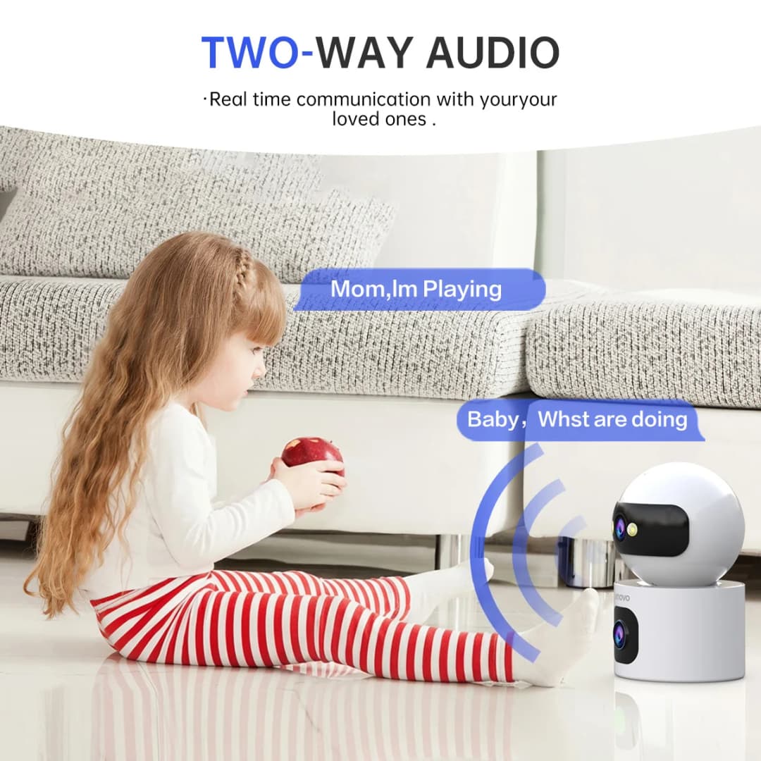 كاميرا Lenovo بدقة 4K بتقنية IP، 5G WiFi، عدسة مزدوجة، منزل ذكي، تتبع تلقائي، كاميرا مراقبة CCTV لاسلكية، مراقبة أمنية للرضع - 2
