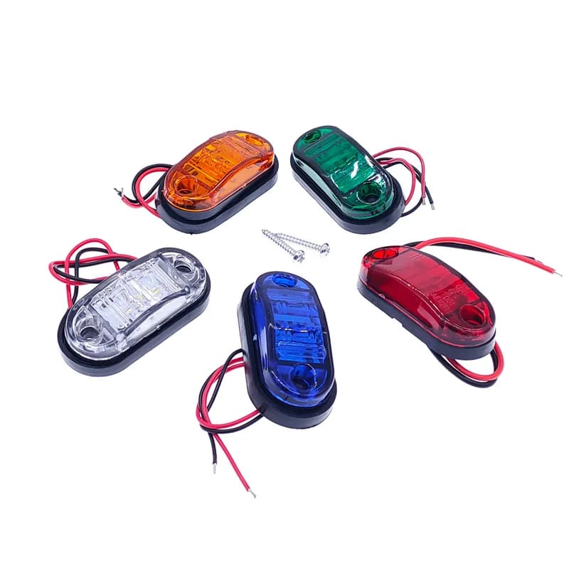 2 قطعة مصابيح جانبية LED 10-30V إضاءة خارجية للسيارة إضاءة تحذير خلفية مقطورة شاحنة مصابيح تخليص 5 ألوان - 5