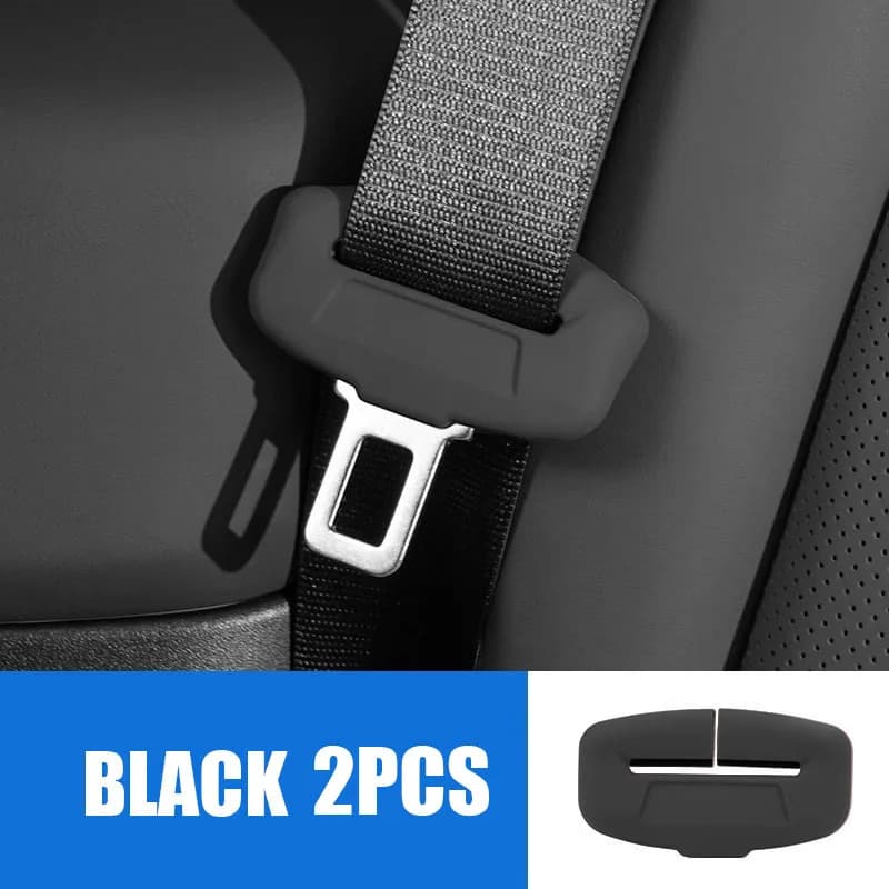 غطاء واقي لمشبك حزام الأمان للسيارة قطعتان من السيليكون الناعم حماية من الاصطدام والخدوش - 6