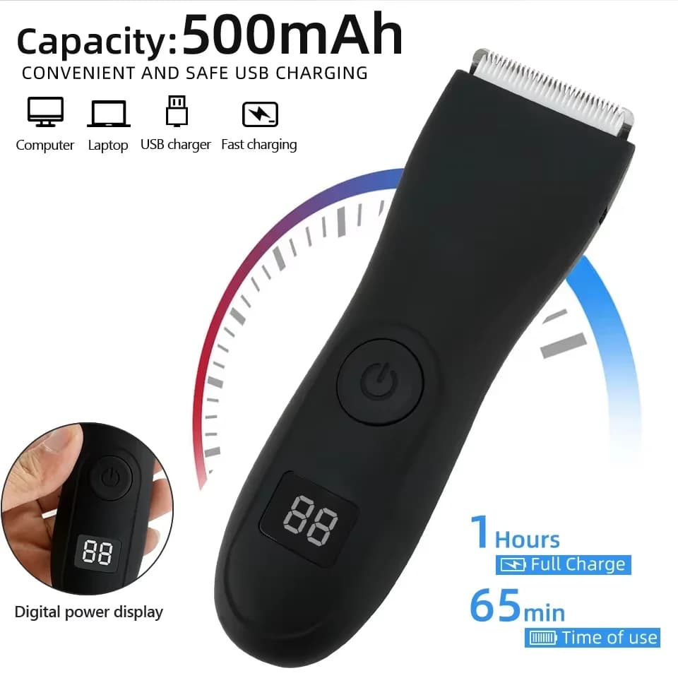 Mens Body Hair Trimmer for Men Balls Women Lady Shaver Hair Removal Bikini Trimmer Groin & Body Shaver Groomer Arm Beard Razor - 3