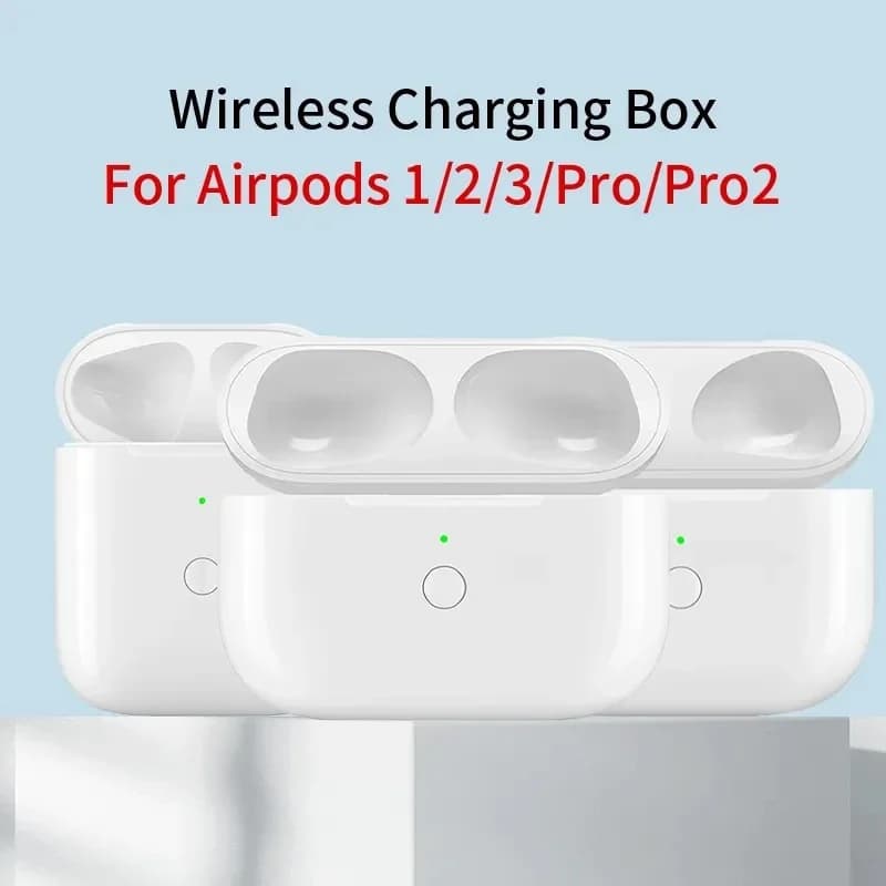 علبة شحن أصلية بديلة لسماعات Airpods Pro 1 2 3، علبة شاحن بطارية لسماعات البلوتوث مع ضوء مؤشر LED