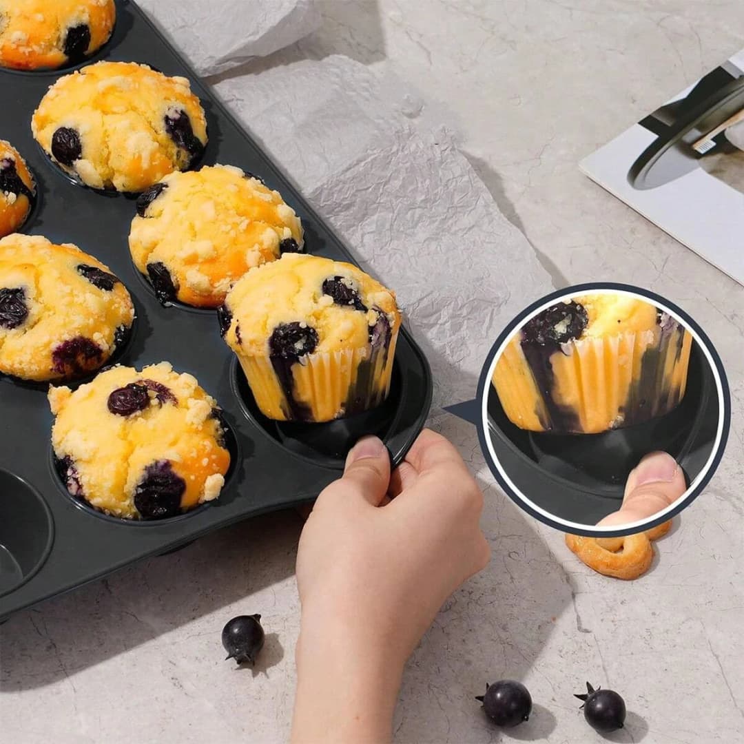 12 Holes Cupcakes Mold Non Stick Muffin Cupcake Silicone Mold Soap Chocolate Muffin Baking Pan Silicone Cake Mold Baking Tools - 5