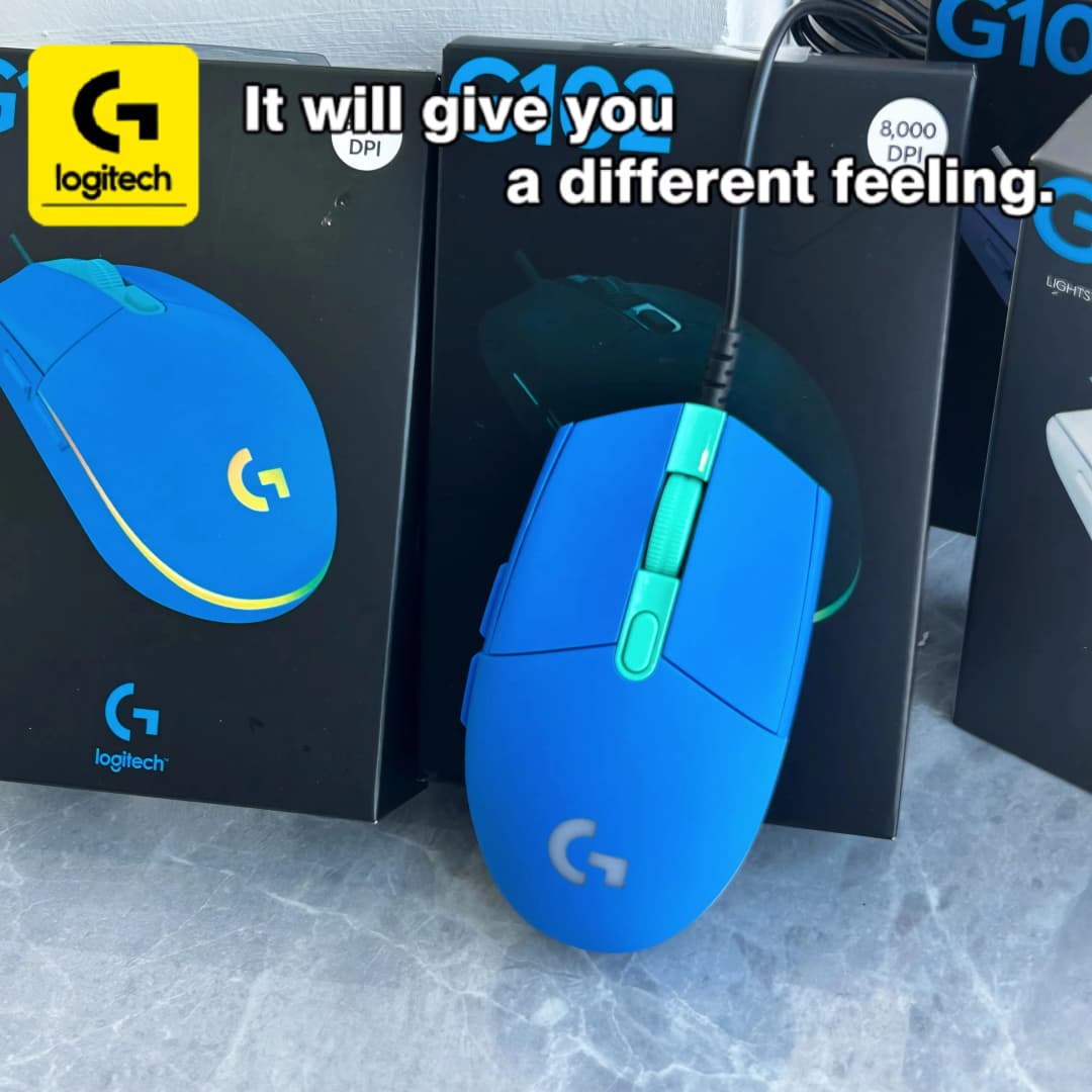 ماوس ألعاب سلكي Logitech G203 بدقة 8000 DPI، إضاءة RGB، كابل بطول 2.1 متر، مناسب للمكتب والألعاب