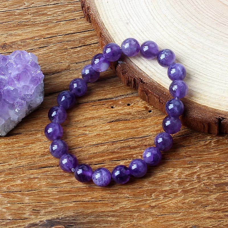 Geniune Amethyst Natural Crystal Bracelet for Women Pulsera Amethust Bracelet Made of Real Natural Stone Beads Body-Purifying - 4