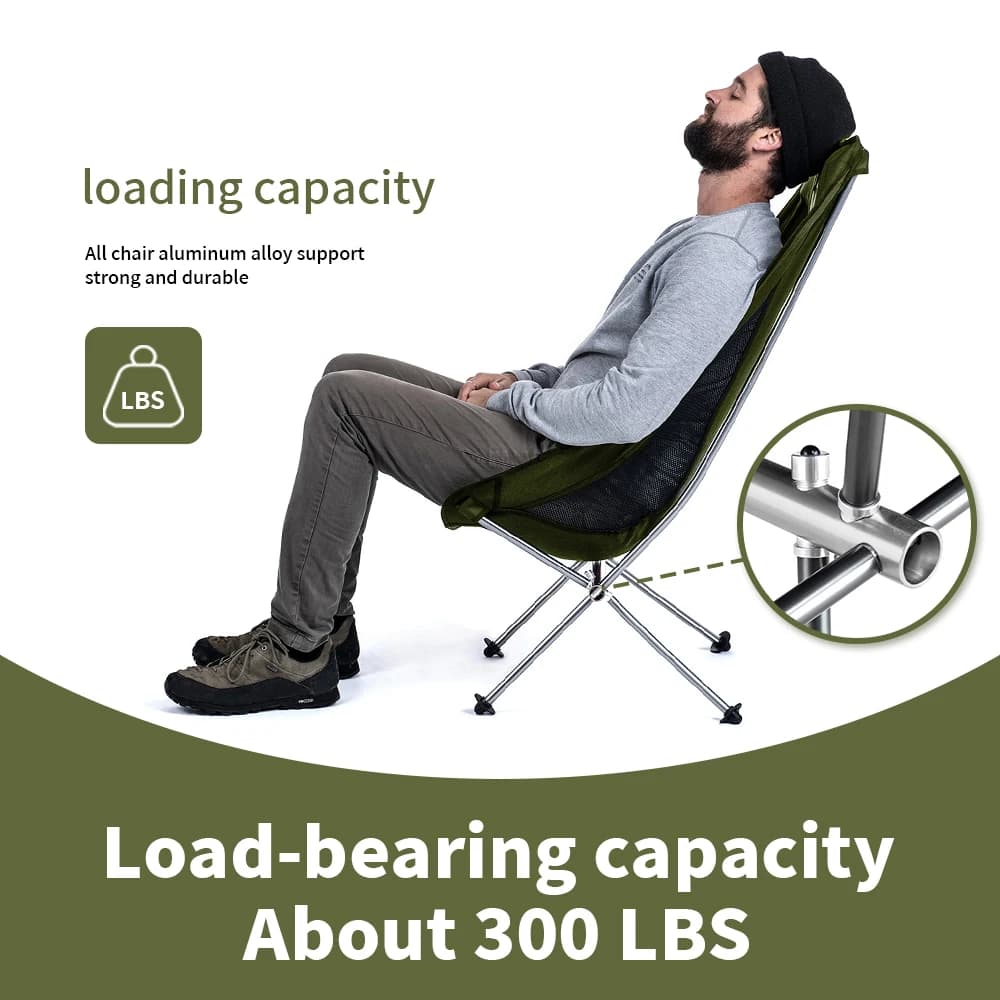 Naturehike 2025 New Camping Moon Chair High Load Ultralight Outdoor Chair Folding Breathable Travel Picnic Fishing Garden Chairs - 2