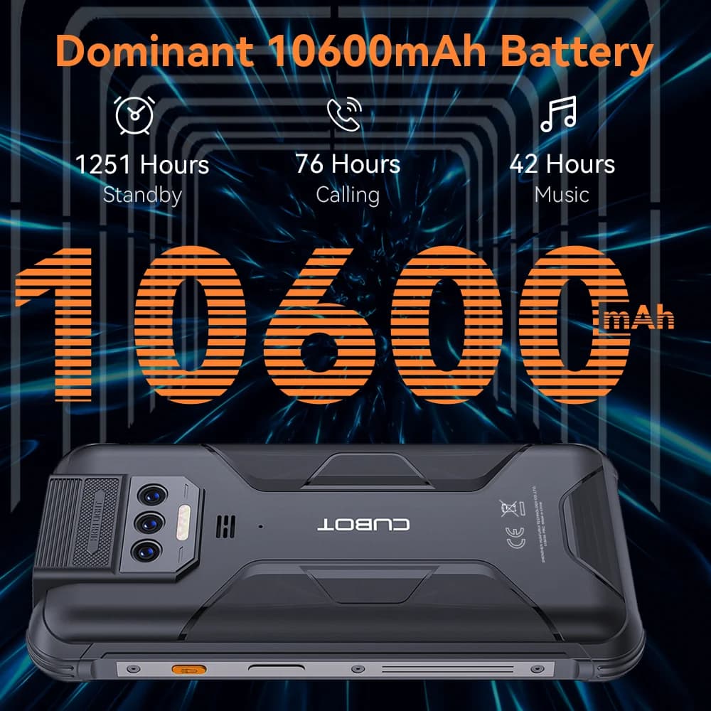 هاتف قوي مقاوم للماء IP68 بنظام أندرويد 13، كوبوت كينج كونج 8، معالج ثماني النواة، 12 جيجابايت رام (6+6 جيجابايت)، 256 جيجابايت روم، بطارية 10600 مللي أمبير، كاميرا 48 ميجابكسل، NFC - 2